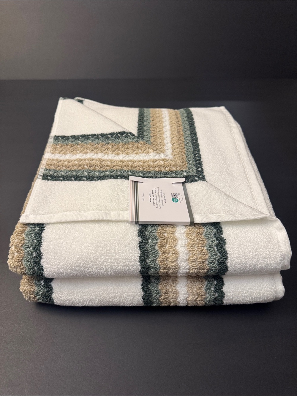 2pc CARO HOME Quick Dry 100% Cotton Bath Towel Set